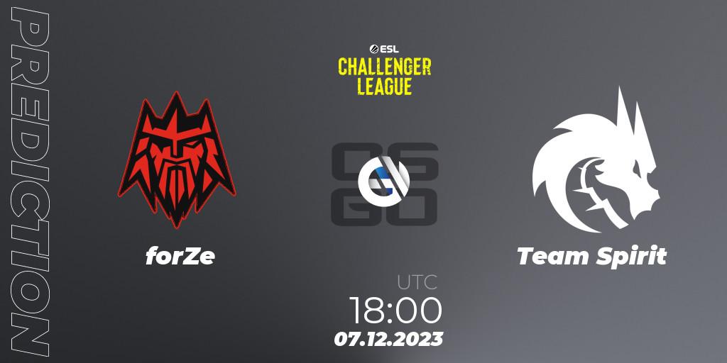 forZe contre Team Spirit : prédiction de match. 07.12.23. CS2 (CS:GO), ESL Challenger League Season 46: Europe