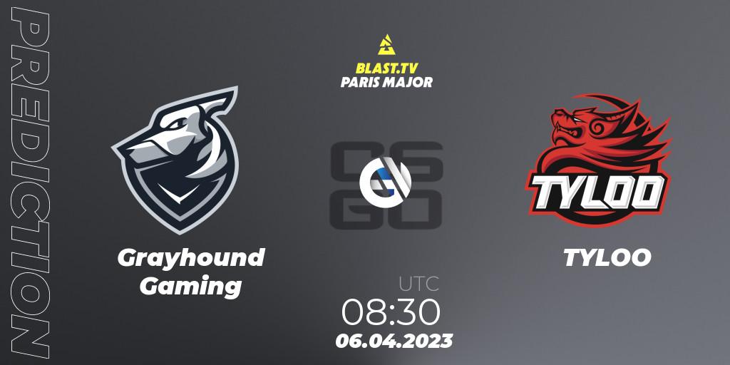 Grayhound Gaming contre TYLOO : prédiction de match. 07.04.23. CS2 (CS:GO), BLAST.tv Paris Major 2023 Asia-Pacific RMR