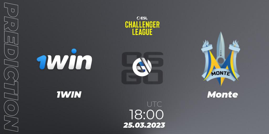 1WIN contre Monte : prédiction de match. 25.03.23. CS2 (CS:GO), ESL Challenger League Season 44: Europe