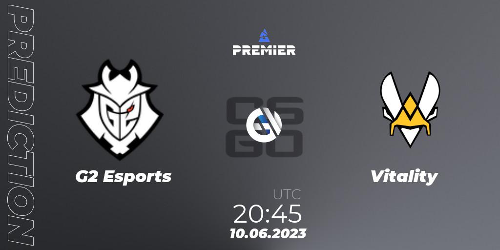G2 Esports contre Vitality : prédiction de match. 10.06.23. CS2 (CS:GO), BLAST Premier: Spring Final 2023