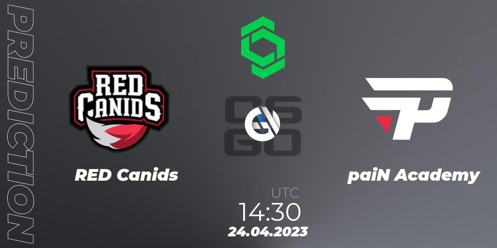 RED Canids contre paiN Academy : prédiction de match. 24.04.2023 at 14:30. Counter-Strike (CS2), CCT South America Series #7