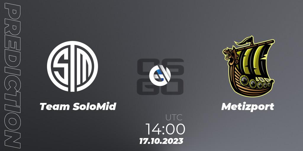Team SoloMid contre Metizport : prédiction de match. 17.10.2023 at 14:40. Counter-Strike (CS2), YaLLa Compass 2024