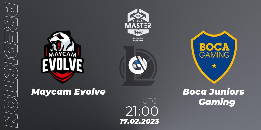 Maycam Evolve contre Boca Juniors Gaming : prédiction de match. 17.02.2023 at 21:00. LoL, Liga Master Opening 2023 - Group Stage