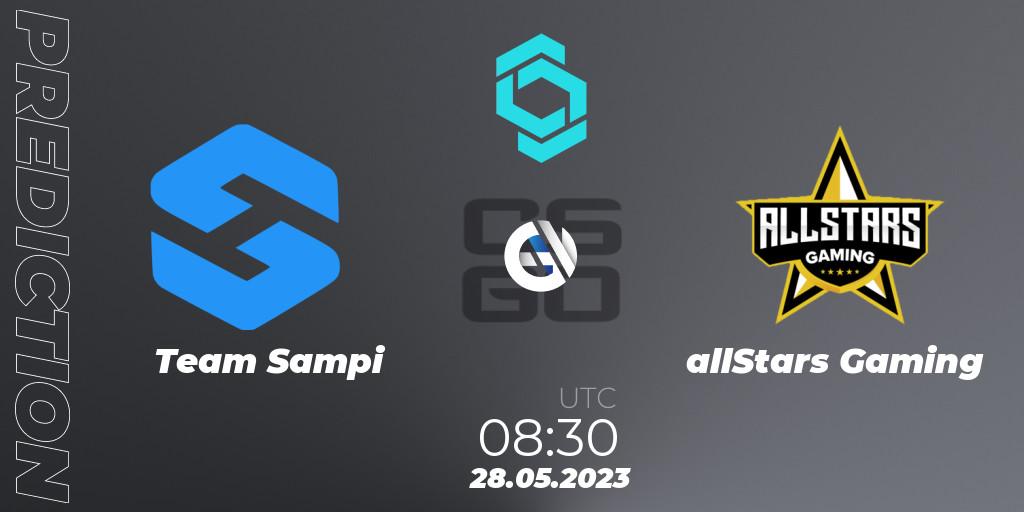 Team Sampi contre allStars Gaming : prédiction de match. 28.05.2023 at 08:30. Counter-Strike (CS2), CCT North Europe Series 5 Closed Qualifier
