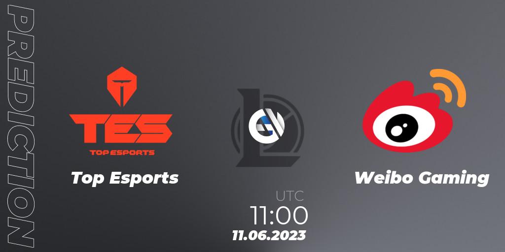 Top Esports contre Weibo Gaming : prédiction de match. 11.06.23. LoL, LPL Summer 2023 Regular Season