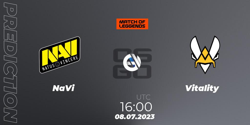 NaVi contre Vitality : prédiction de match. 08.07.23. CS2 (CS:GO), Match of LeGGends