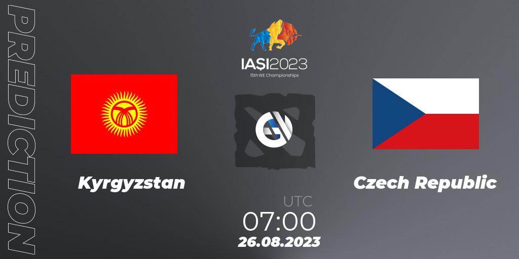 Kyrgyzstan contre Czech Republic : prédiction de match. 26.08.2023 at 11:00. Dota 2, IESF World Championship 2023