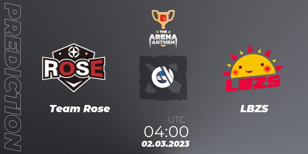 Team Rose contre LBZS : prédiction de match. 06.03.23. Dota 2, The Arena Anthem