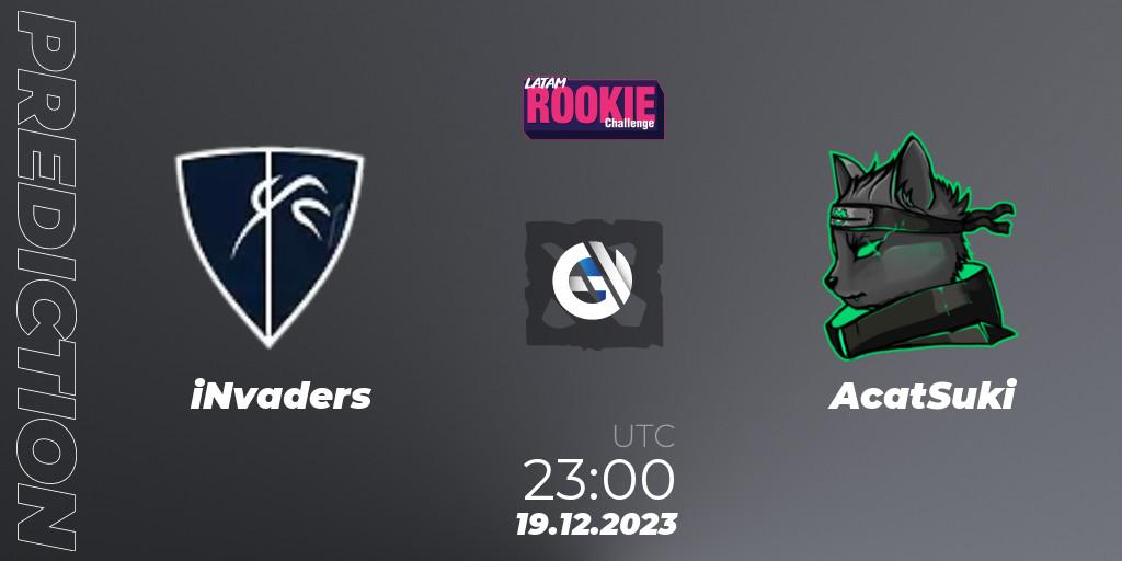 iNvaders contre AcatSuki : prédiction de match. 19.12.2023 at 23:00. Dota 2, LATAM Rookie Challenge 9