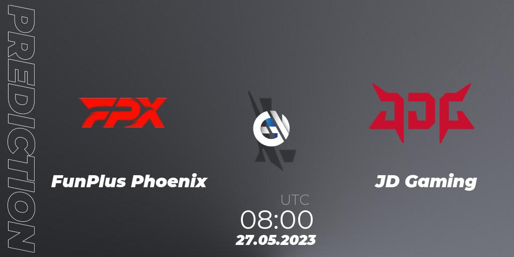 FunPlus Phoenix contre JD Gaming : prédiction de match. 27.05.2023 at 08:00. Wild Rift, WRL Asia 2023 - Season 1 - Regular Season