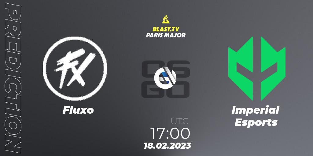 Fluxo contre Imperial Esports : prédiction de match. 18.02.2023 at 17:00. Counter-Strike (CS2), BLAST.tv Paris Major 2023 South America RMR Closed Qualifier