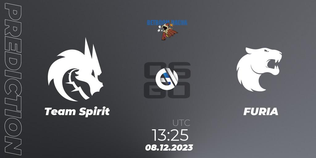 Team Spirit contre FURIA : prédiction de match. 08.12.2023 at 13:20. Counter-Strike (CS2), BetBoom Dacha 2023