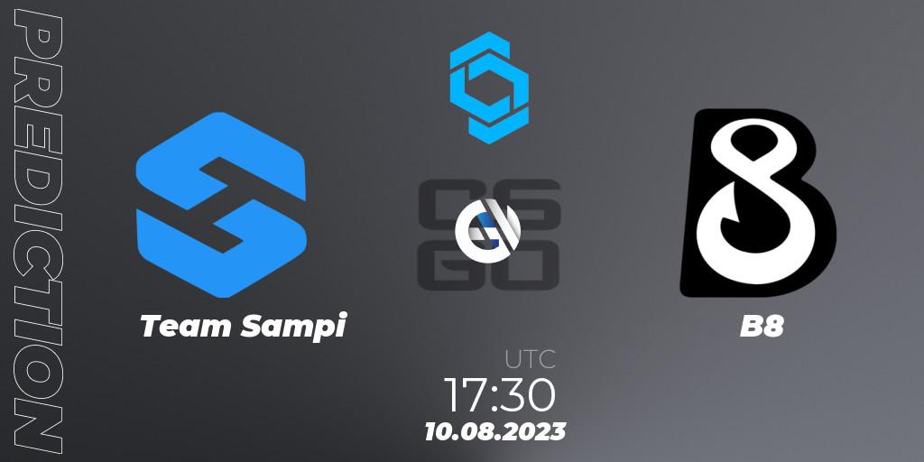 Team Sampi contre B8 : prédiction de match. 10.08.2023 at 17:30. Counter-Strike (CS2), CCT East Europe Series #1