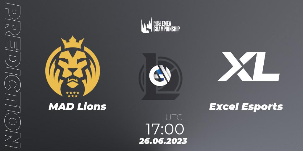 MAD Lions contre Excel Esports : prédiction de match. 26.06.2023 at 17:00. LoL, LEC Summer 2023 - Regular Season