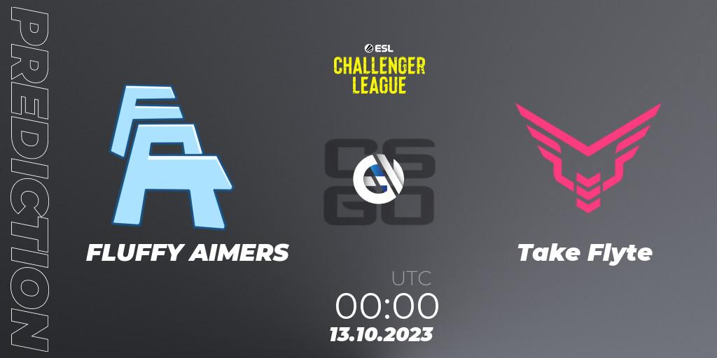 FLUFFY AIMERS contre Take Flyte : prédiction de match. 13.10.2023 at 00:00. Counter-Strike (CS2), ESL Challenger League Season 46: North America