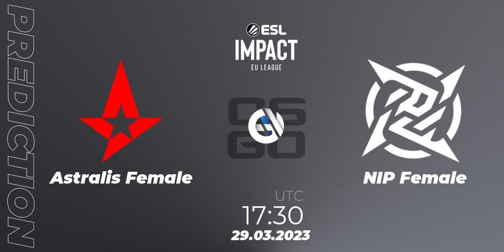 Astralis Female contre NIP Female : prédiction de match. 29.03.23. CS2 (CS:GO), ESL Impact League Season 3: European Division