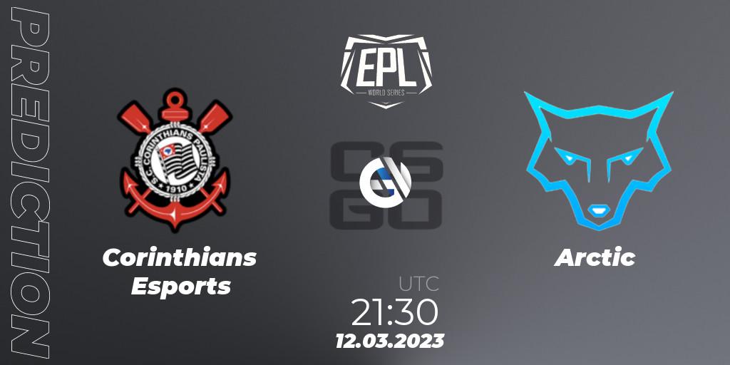 Corinthians Esports contre Arctic : prédiction de match. 12.03.2023 at 22:50. Counter-Strike (CS2), EPL World Series: Americas Season 3