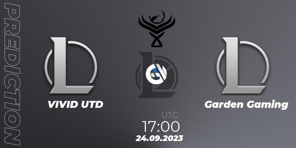 VIVID UTD contre Garden Gaming : prédiction de match. 24.09.2023 at 17:00. LoL, Leagues.gg Danish National League 2023