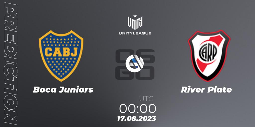 Boca Juniors contre River Plate : prédiction de match. 17.08.2023 at 00:00. Counter-Strike (CS2), LVP Unity League Argentina 2023