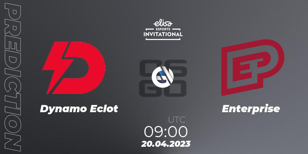 Dynamo Eclot contre Enterprise : prédiction de match. 20.04.2023 at 09:00. Counter-Strike (CS2), Elisa Invitational Spring 2023 Contenders