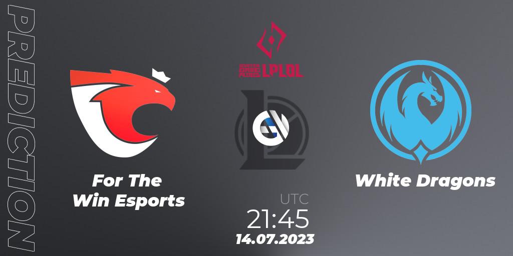 For The Win Esports contre White Dragons : prédiction de match. 23.06.2023 at 21:45. LoL, LPLOL Split 2 2023 - Group Stage
