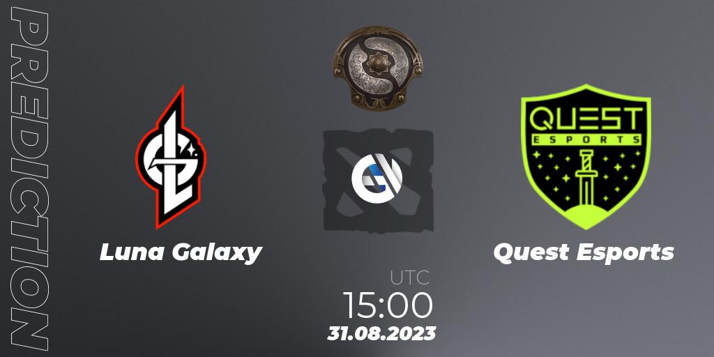 Luna Galaxy contre PSG Quest : prédiction de match. 31.08.23. Dota 2, The International 2023 - Western Europe Qualifier