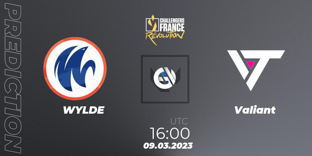 WYLDE contre Valiant : prédiction de match. 09.03.2023 at 16:00. VALORANT, VALORANT Challengers 2023 France: Revolution Split 1