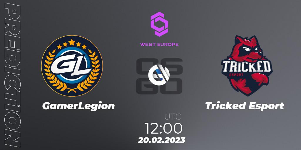 GamerLegion contre Tricked Esport : prédiction de match. 20.02.2023 at 12:00. Counter-Strike (CS2), CCT West Europe Series #1