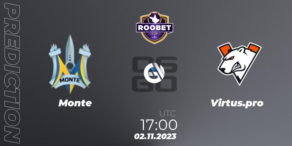 Monte contre Virtus.pro : prédiction de match. 02.11.23. CS2 (CS:GO), Roobet Cup 2023