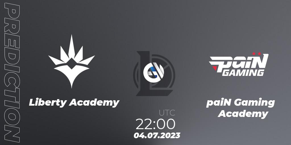 Liberty Academy contre paiN Gaming Academy : prédiction de match. 04.07.2023 at 22:00. LoL, CBLOL Academy Split 2 2023 - Group Stage