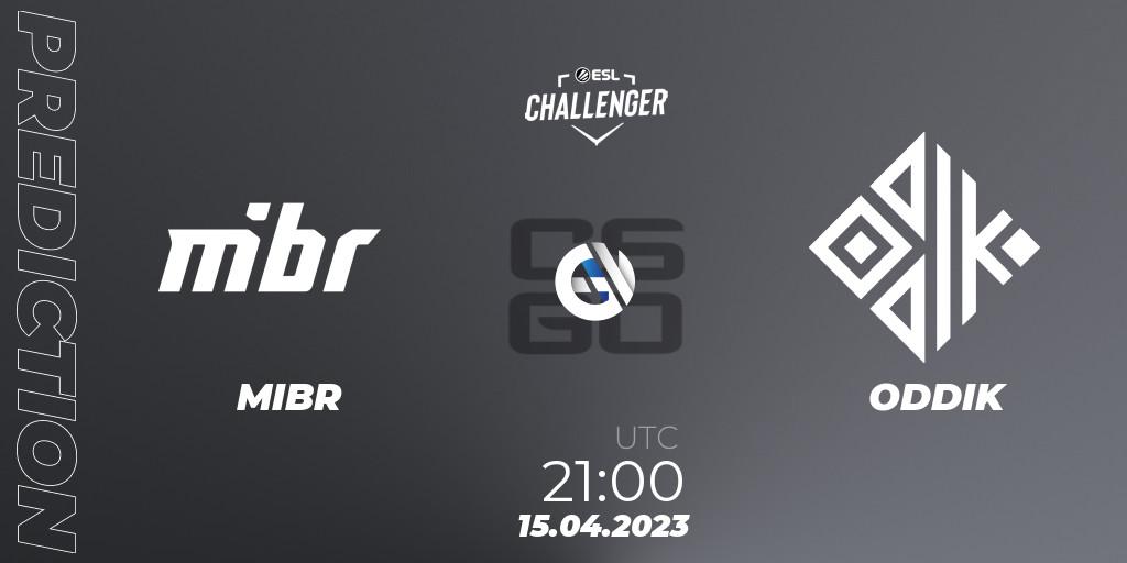 MIBR contre ODDIK : prédiction de match. 15.04.2023 at 21:50. Counter-Strike (CS2), ESL Challenger Katowice 2023: South American Open Qualifier
