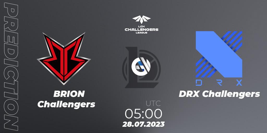 BRION Challengers contre DRX Challengers : prédiction de match. 28.07.23. LoL, LCK Challengers League 2023 Summer - Group Stage