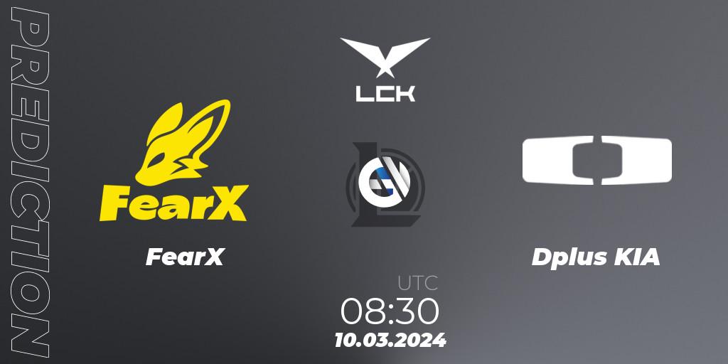 FearX contre Dplus KIA : prédiction de match. 10.03.24. LoL, LCK Spring 2024 - Group Stage