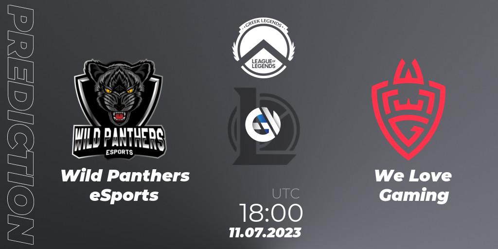 Wild Panthers eSports contre We Love Gaming : prédiction de match. 11.07.2023 at 18:00. LoL, Greek Legends League Summer 2023