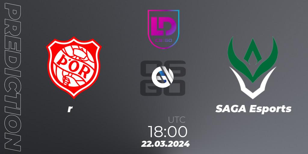 Þór contre SAGA Esports : prédiction de match. 22.03.2024 at 18:00. Counter-Strike (CS2), Icelandic Esports League Season 8