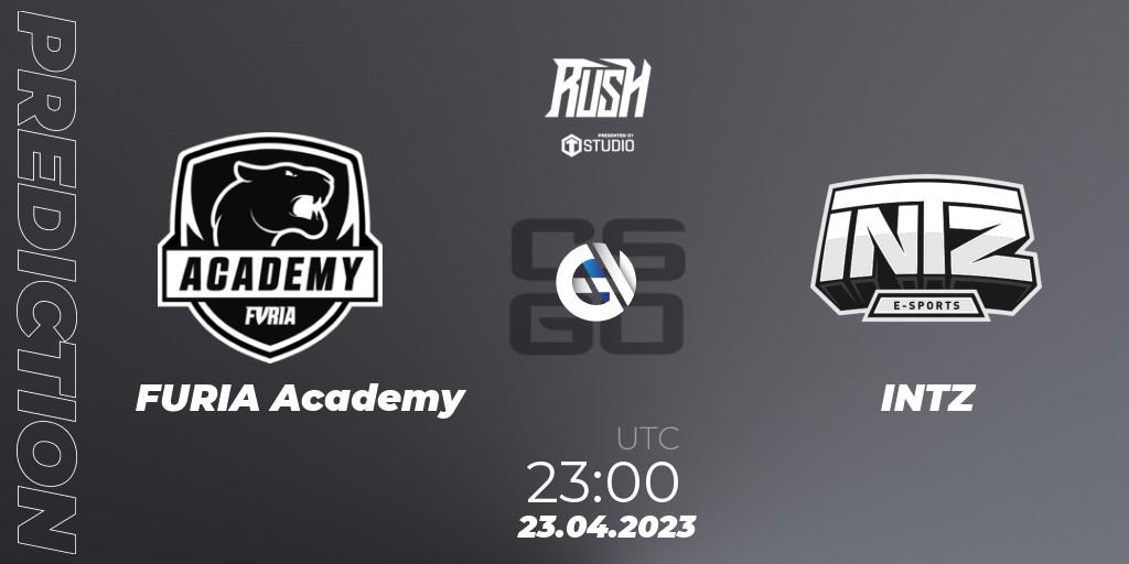 FURIA Academy contre INTZ : prédiction de match. 23.04.2023 at 23:00. Counter-Strike (CS2), TG Rush Autumn 2023: Open Qualifier #2