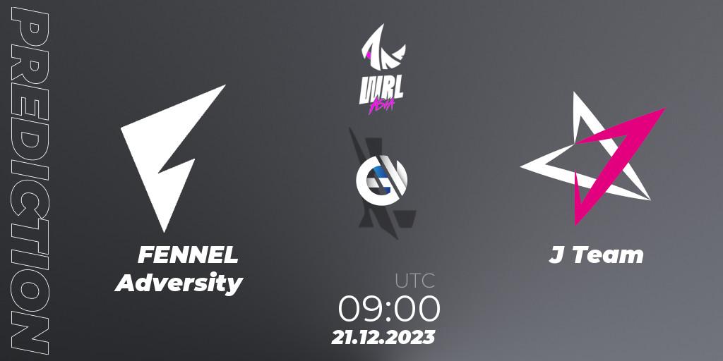 FENNEL Adversity contre J Team : prédiction de match. 21.12.2023 at 09:00. Wild Rift, WRL Asia 2023 - Season 2 - Regular Season
