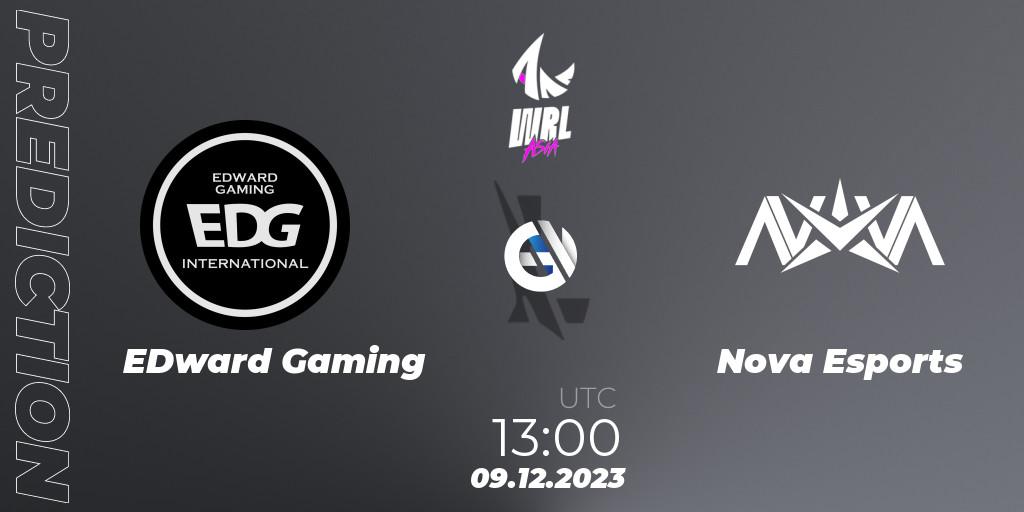 EDward Gaming contre Nova Esports : prédiction de match. 09.12.2023 at 13:30. Wild Rift, WRL Asia 2023 - Season 2 - Regular Season