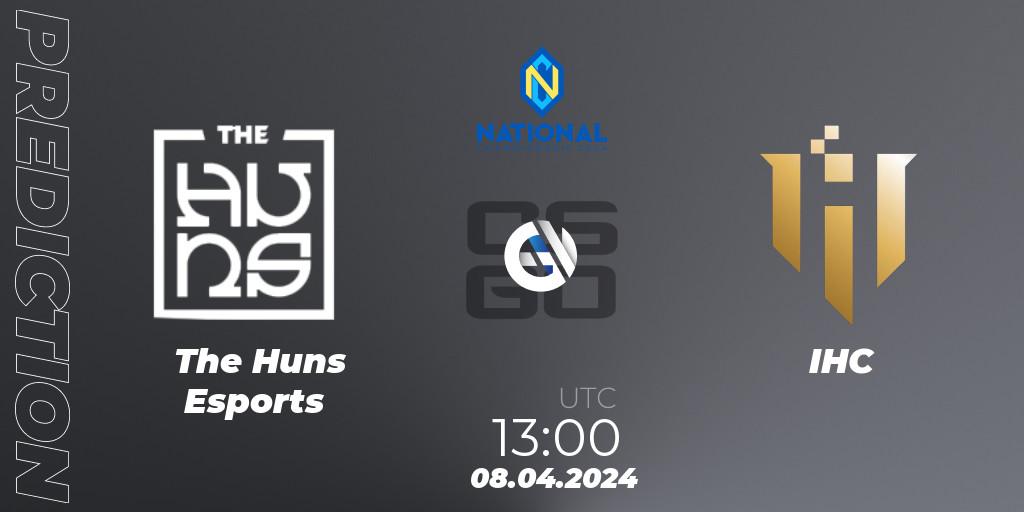 The Huns Esports contre IHC : prédiction de match. 08.04.2024 at 13:00. Counter-Strike (CS2), ESN National Championship 2024