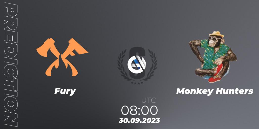 Fury contre Monkey Hunters : prédiction de match. 30.09.2023 at 08:00. Rainbow Six, Asia League 2023 - Stage 2 - Last Chance Qualifiers