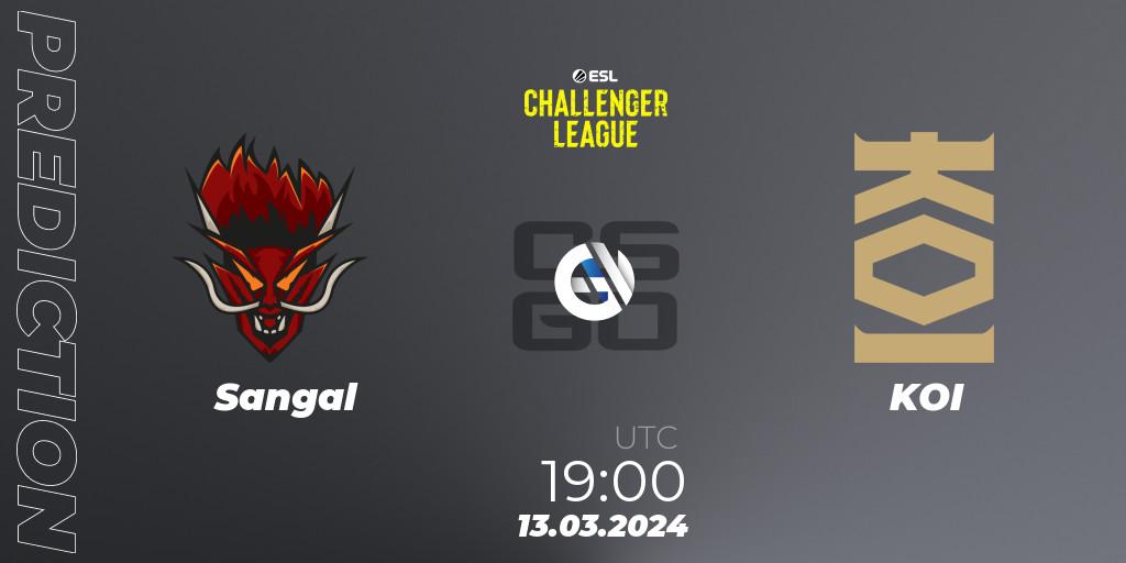 Sangal contre KOI : prédiction de match. 13.03.24. CS2 (CS:GO), ESL Challenger League Season 47: Europe