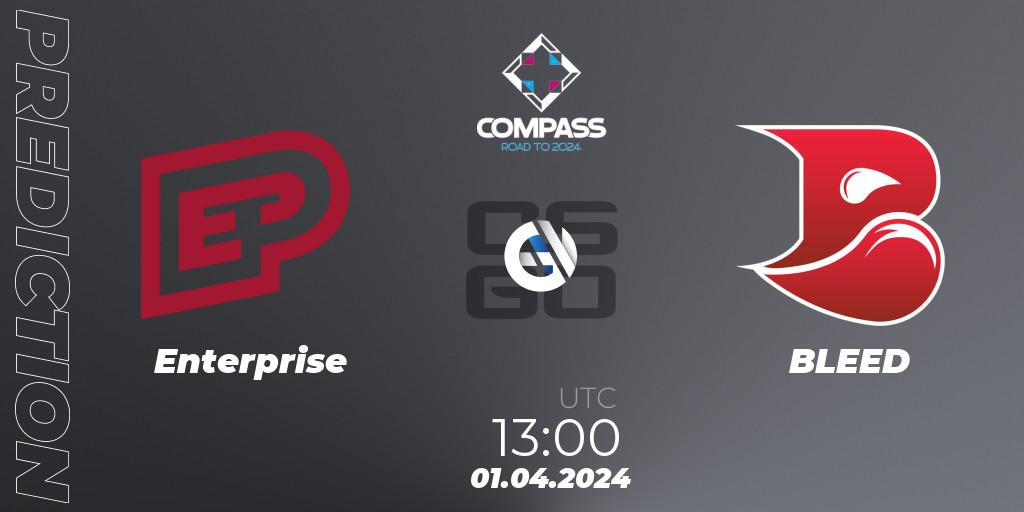 Enterprise contre BLEED : prédiction de match. 01.04.2024 at 13:00. Counter-Strike (CS2), YaLLa Compass Spring 2024