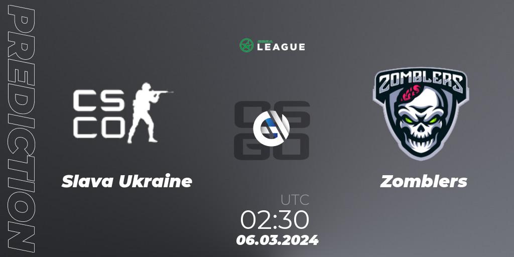 Slava Ukraine contre Zomblers : prédiction de match. 06.03.24. CS2 (CS:GO), ESEA Season 48: Advanced Division - North America