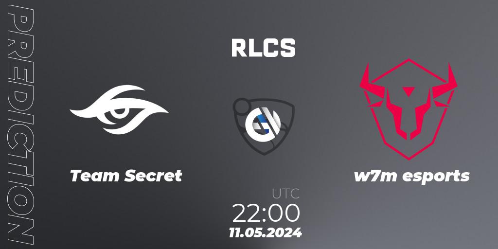 Team Secret contre w7m esports : prédiction de match. 11.05.2024 at 22:00. Rocket League, RLCS 2024 - Major 2: SAM Open Qualifier 5