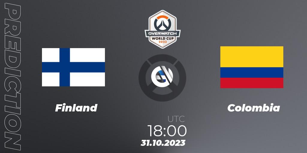 Finland contre Colombia : prédiction de match. 31.10.23. Overwatch, Overwatch World Cup 2023