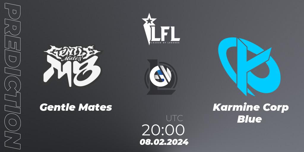 Gentle Mates contre Karmine Corp Blue : prédiction de match. 08.02.2024 at 20:00. LoL, LFL Spring 2024