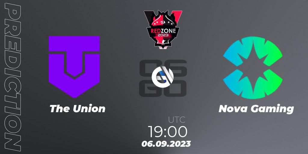The Union contre Nova Gaming : prédiction de match. 06.09.2023 at 19:00. Counter-Strike (CS2), RedZone PRO League 2023 Season 6