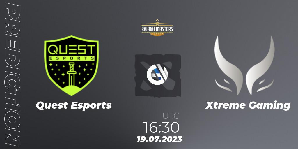 PSG Quest contre Xtreme Gaming : prédiction de match. 19.07.2023 at 17:55. Dota 2, Riyadh Masters 2023 - Play-In