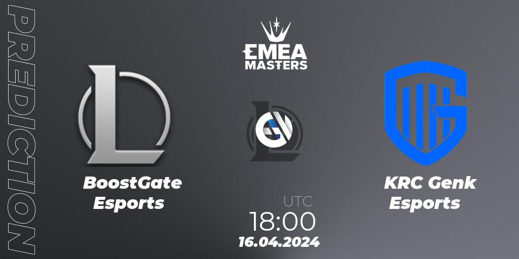 BoostGate Esports contre KRC Genk Esports : prédiction de match. 16.04.24. LoL, EMEA Masters Spring 2024 - Play-In