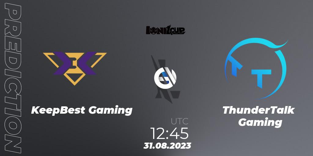 KeepBest Gaming contre ThunderTalk Gaming : prédiction de match. 31.08.2023 at 12:45. Wild Rift, Ionia Cup 2023 - WRL CN Qualifiers
